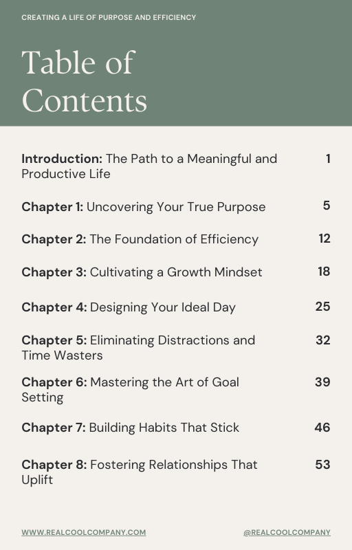 Creating a Life of Purpose and Efficiency