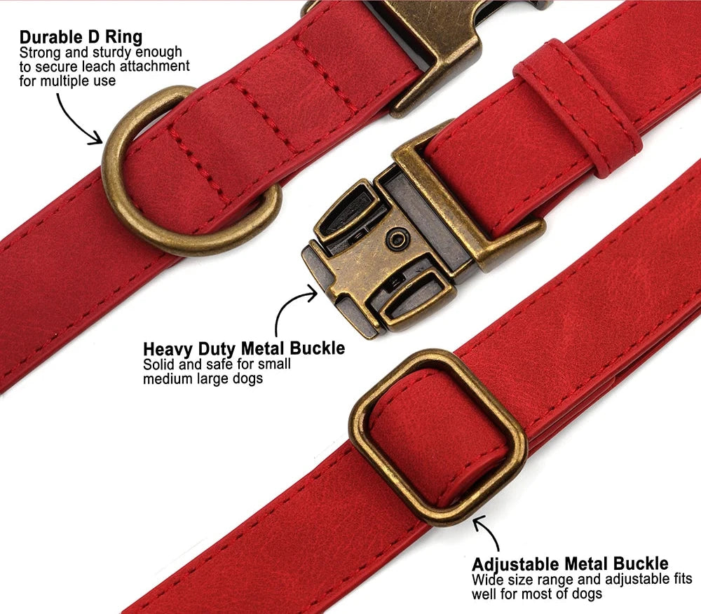 Personalized Dog ID Engraved Metal Buckle Collar details