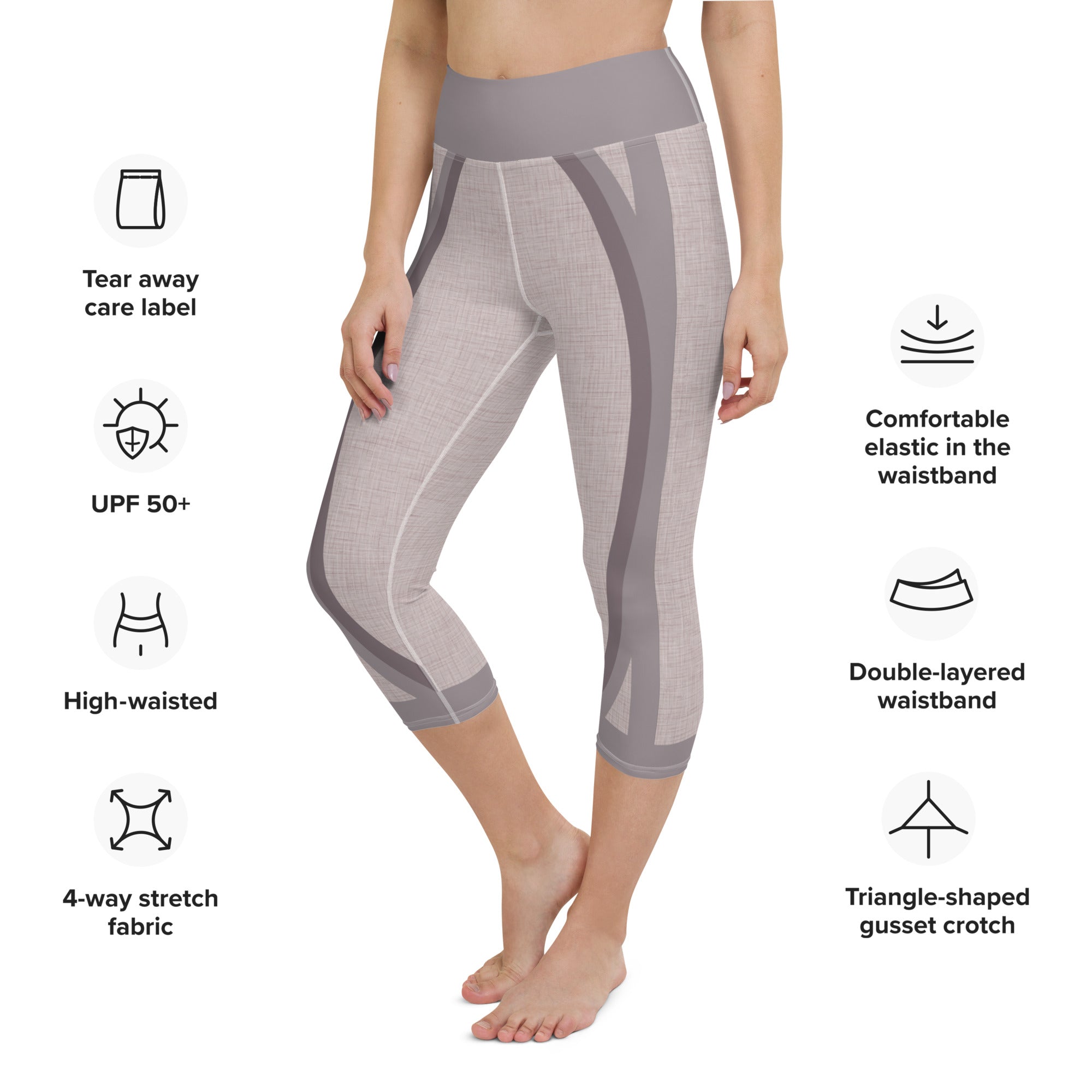 REAL COOL COMPANY 7/8 Sports Leggings - UPF 50+ Sand Dusted