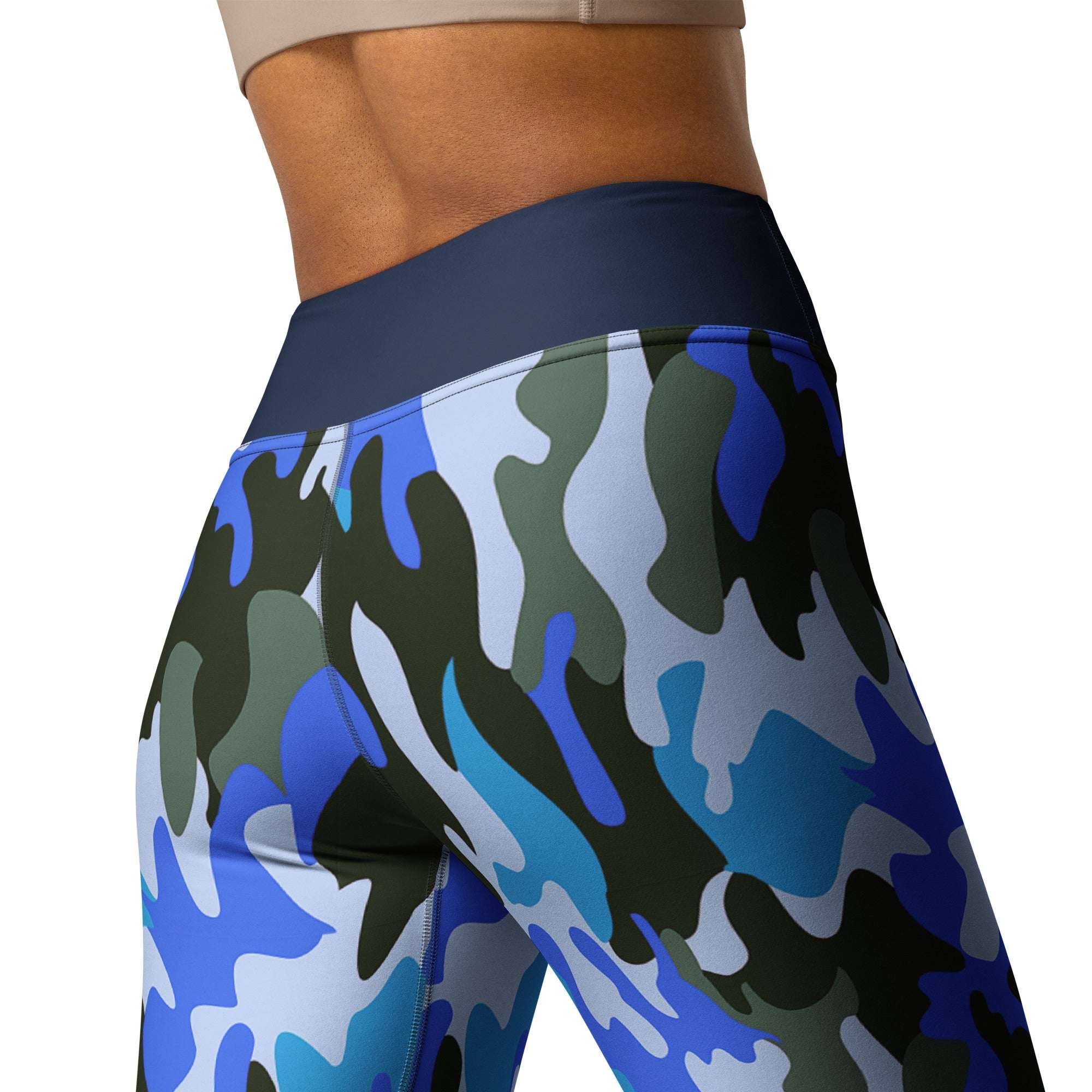 Blue Camouflage Sports Leggings UPF 50+
