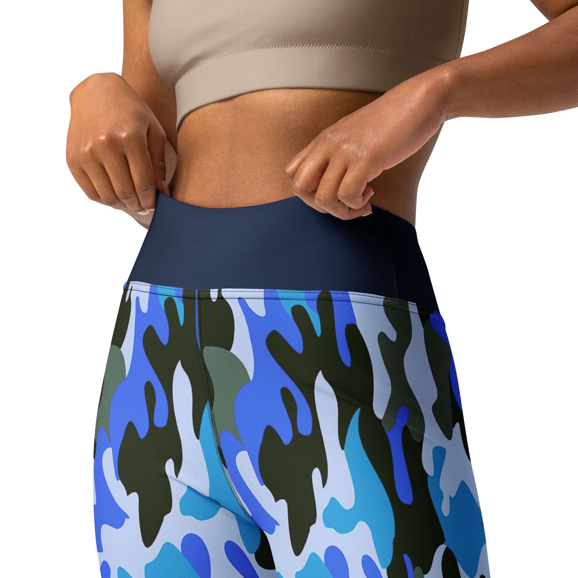 Blue Camouflage Sports Leggings UPF 50+