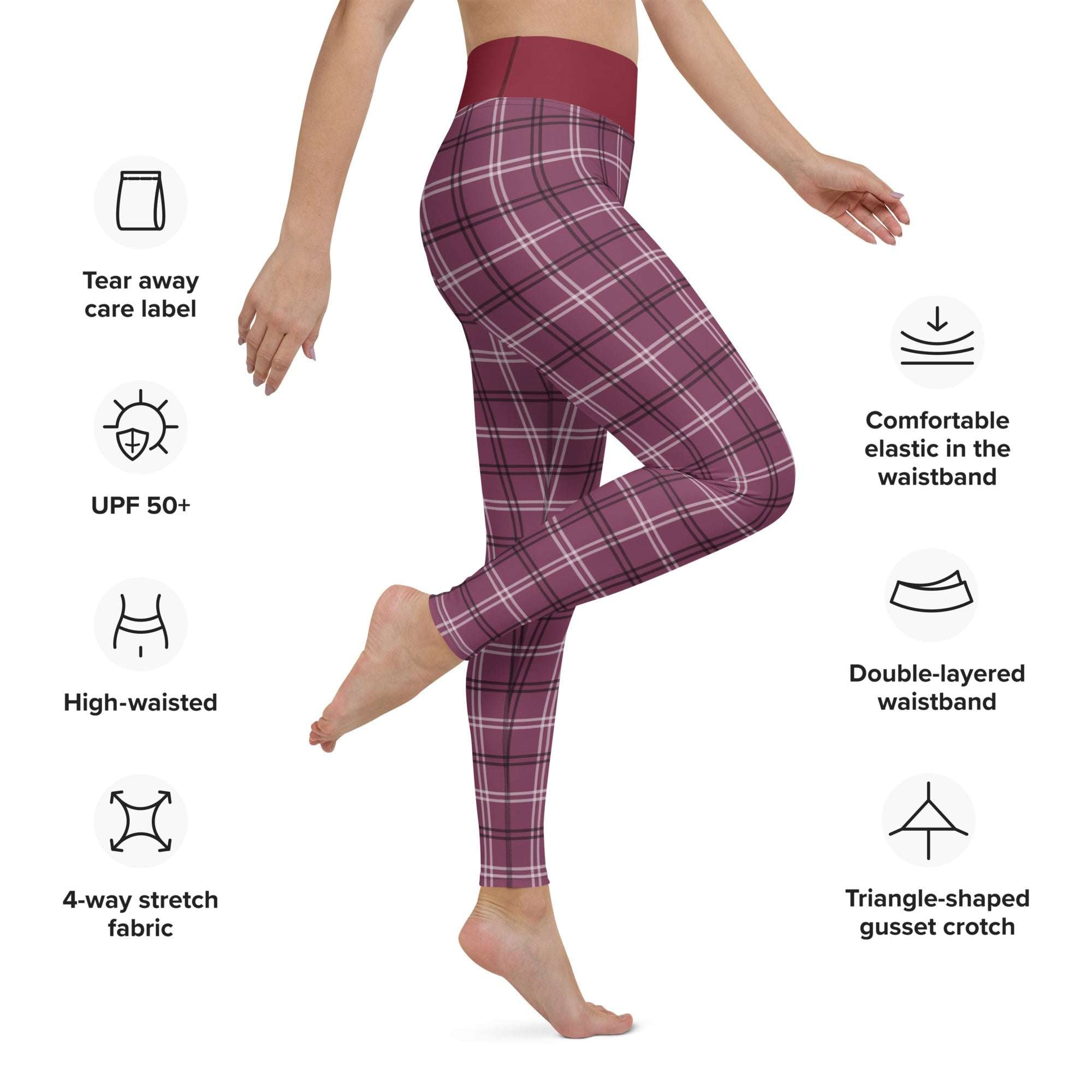 Berry Black Sports Leggings UPF 50
